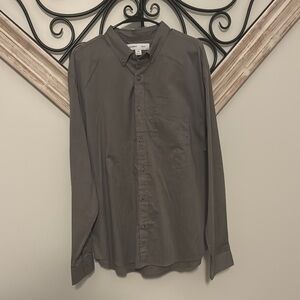 Men's Gray Dress Button Down Shirt
